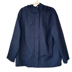 Chico’s Blue Hooded Utility Jacket for Versatile Style. Size‎ 2 (12-14)